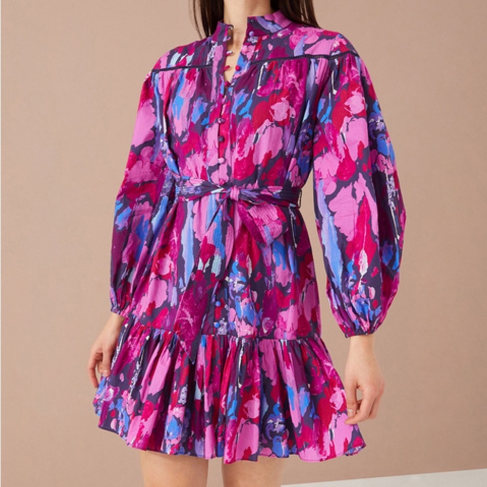 ALIVIA Lori Dress in Paint Burst Magenta